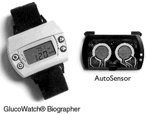 Dit is een nieuwe glucosemeter, onder de vorm van een horloge. 