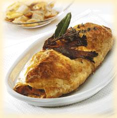 Gehaktbroodje met Meesterlycke ham en gebakken witloof