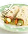 Groente-hamrolletjes met gorgonzolasaus