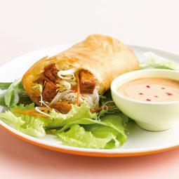 Loempia met Alpro soya Tofu reepjes Pittig gekruid