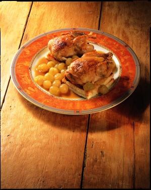 Kwartels met druiven