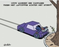 laptoppen achter het stuur...