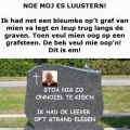 op een grafsteen...