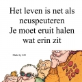 eruit halen wat erin zit....