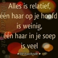het haar op je hoofd...