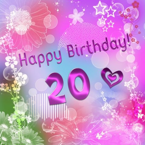 E-card Verjaardag 20-29 jaar