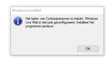 raket Nu al Wijde selectie Windows Live mail werkt niet meer SeniorenNet - Website voor de actieve  50-plusser
